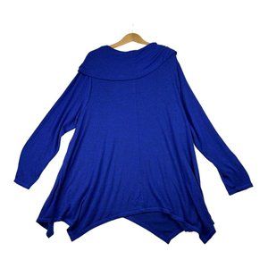 Lane Bryant Cowl Neck Long Sleeve Top sz 26/28 Blue